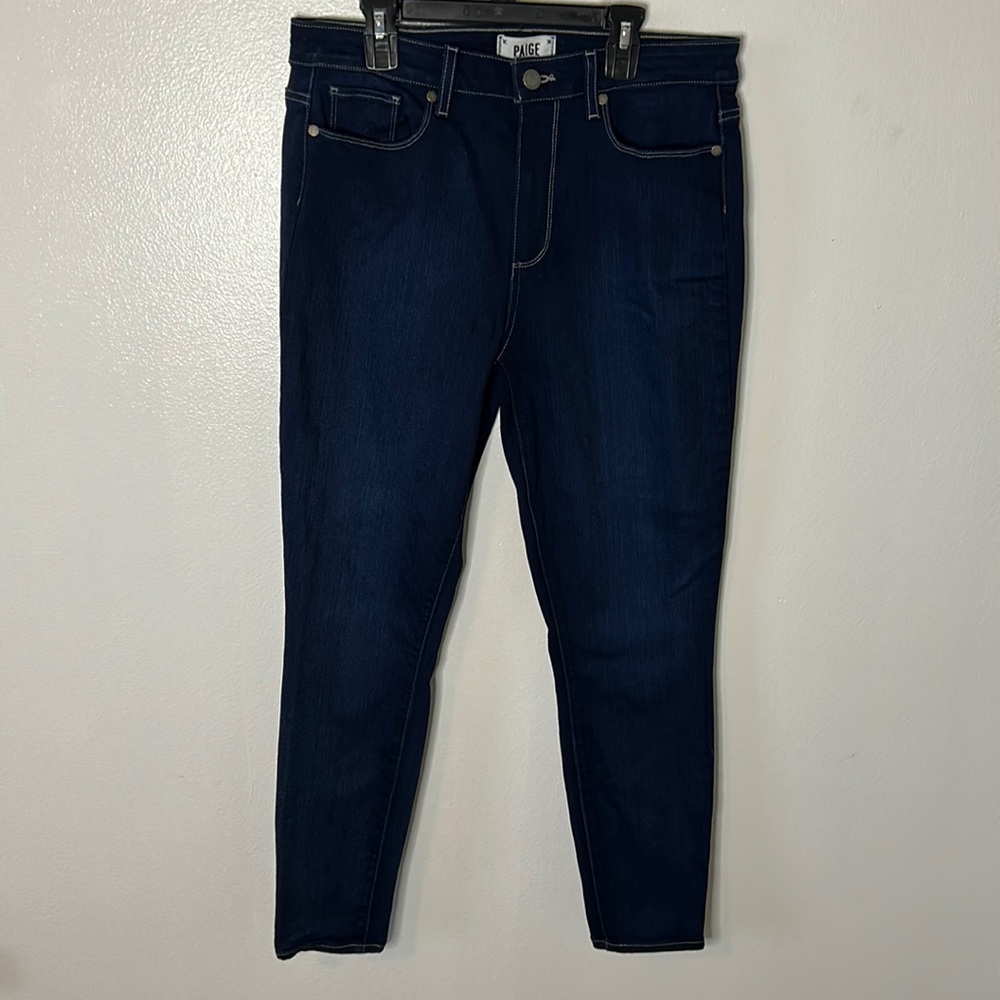 Dark denim women’s paige jeans, 31 hoxton ankle style stretch, designer denim